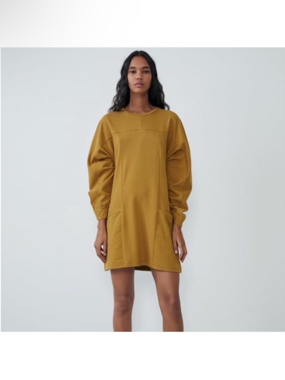 Zara Mustard Oversized Mini Dress